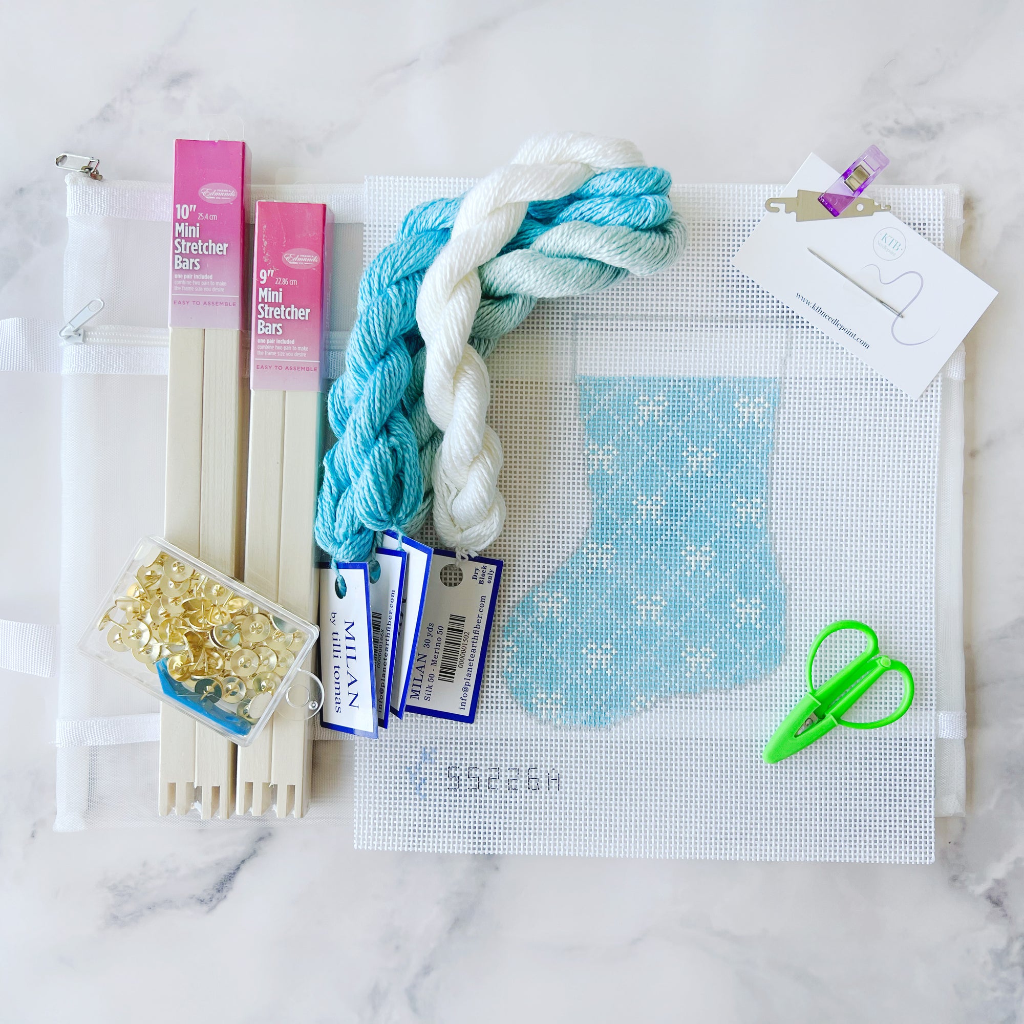 Bow Mini-Stocking - Turquoise