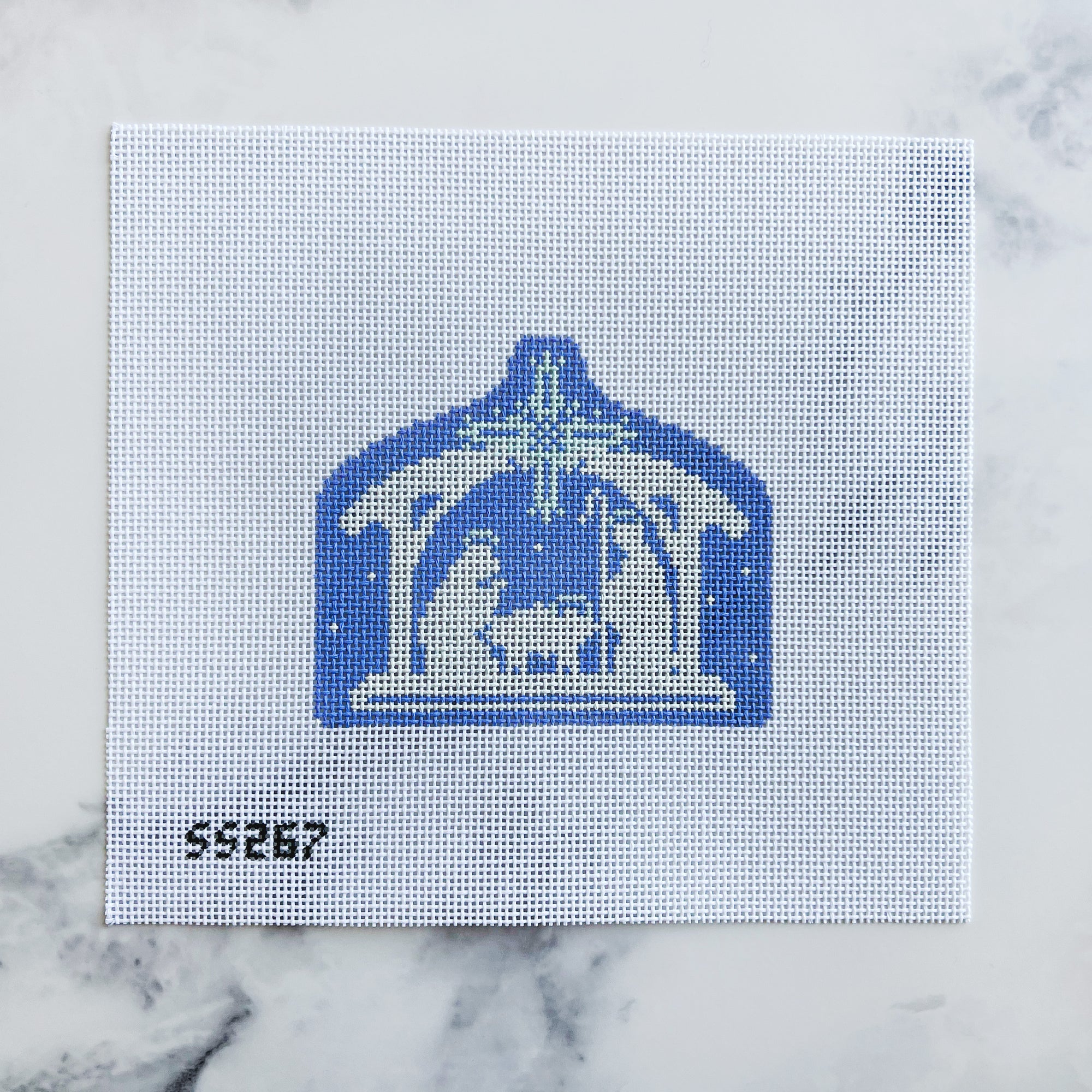 Stable - Blue and White Nativity