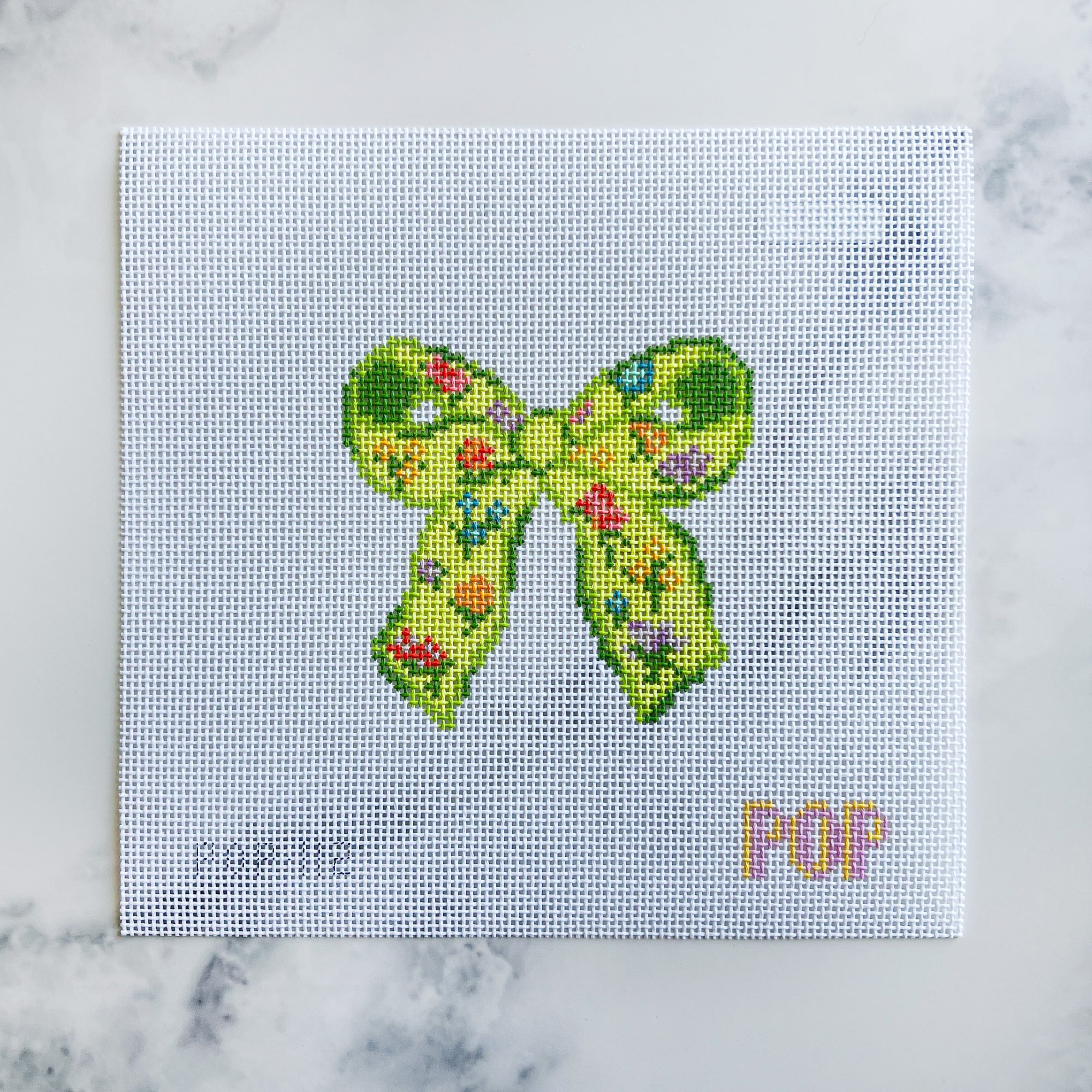 Green Floral Bow