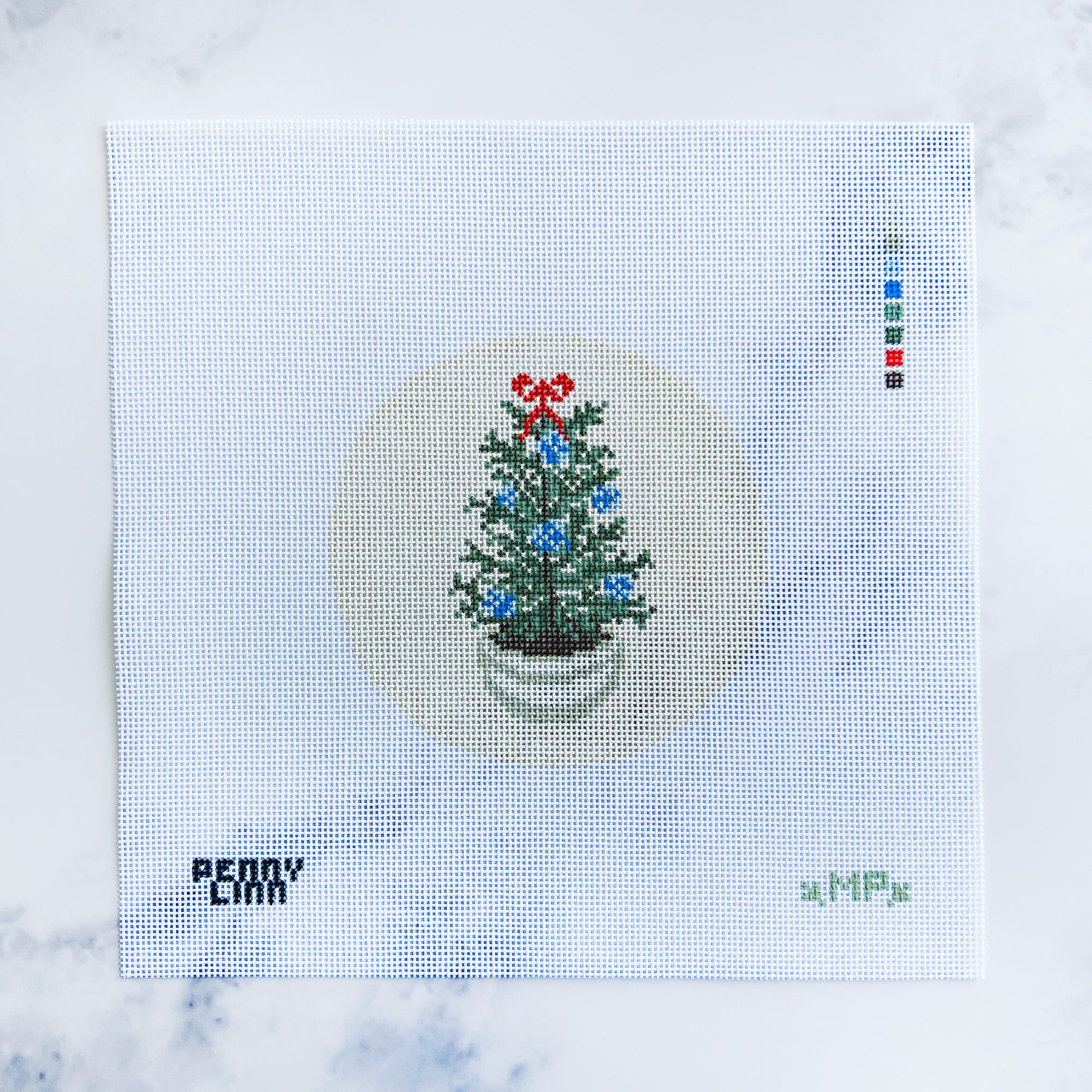Vintage Blue Christmas Tree - MP Stitchery