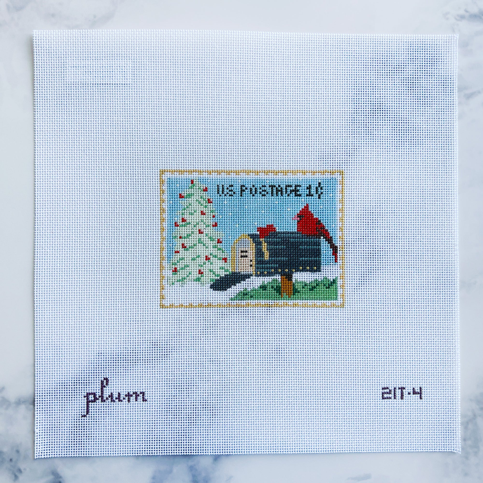 Cardinal on Mailbox - Vintage Stamp Collection