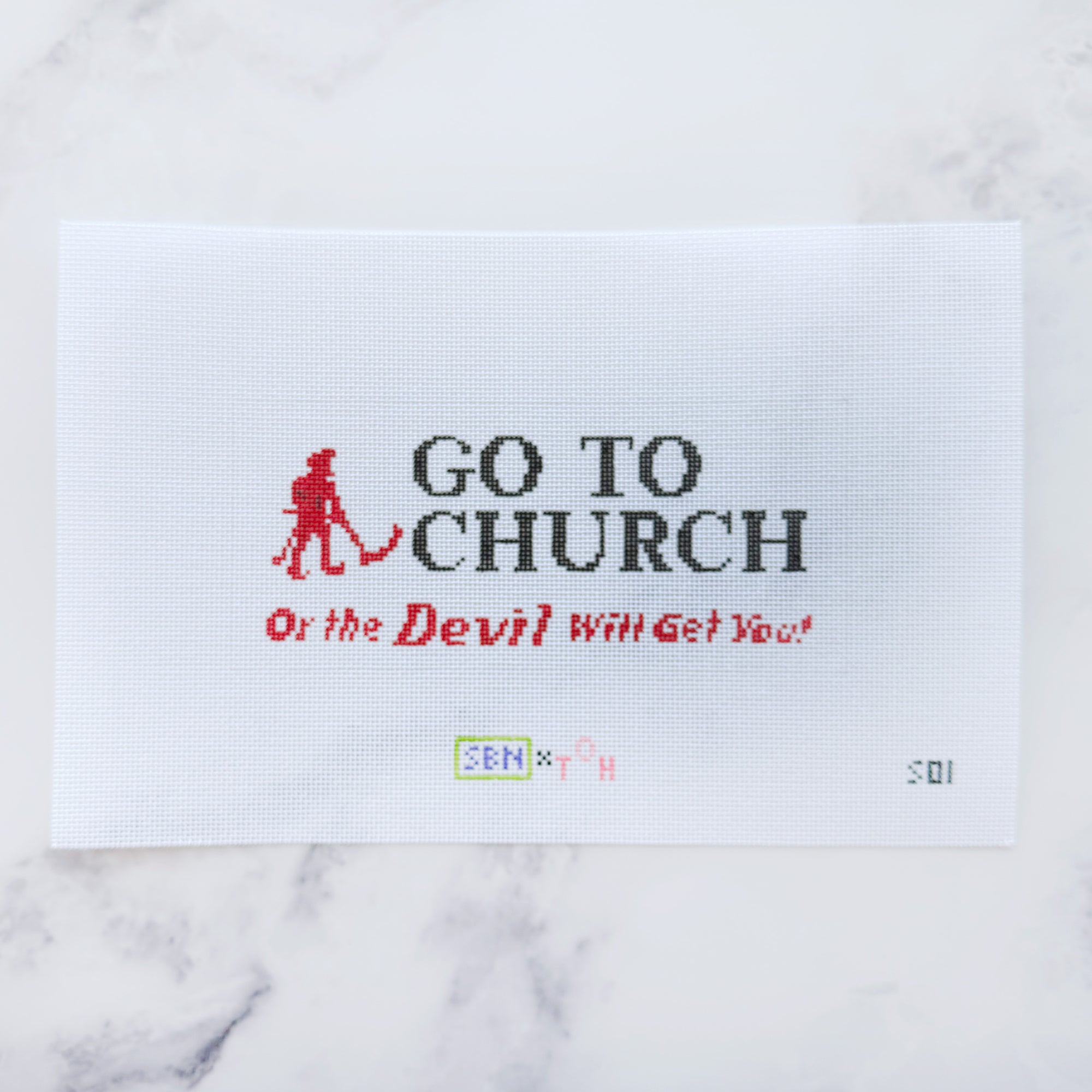 Go to Church...  - Over the Hill Needlepoint