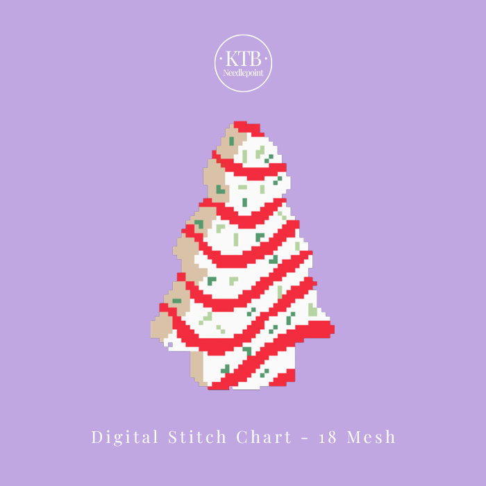 Christmas Tree Cake Digital Chart - 18 Mesh