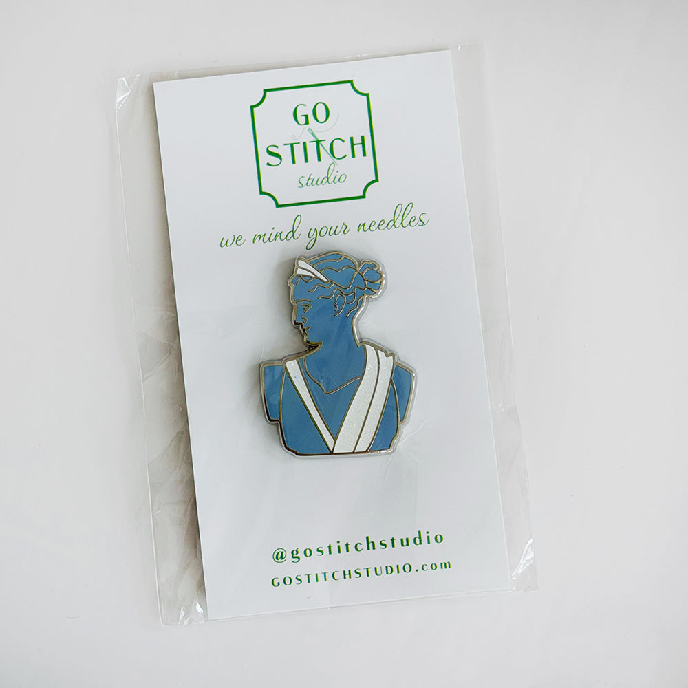 Blue Greek Goddess Statue Needleminder