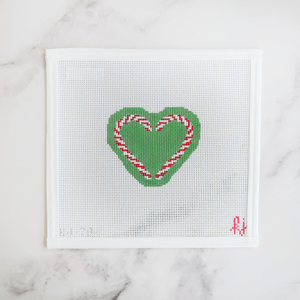 Green Candy Cane Heart