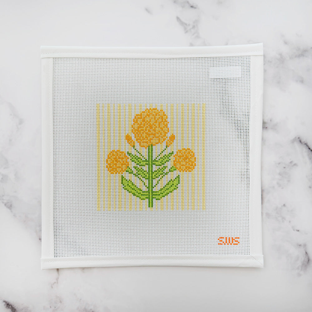 Yellow Block Print Flower