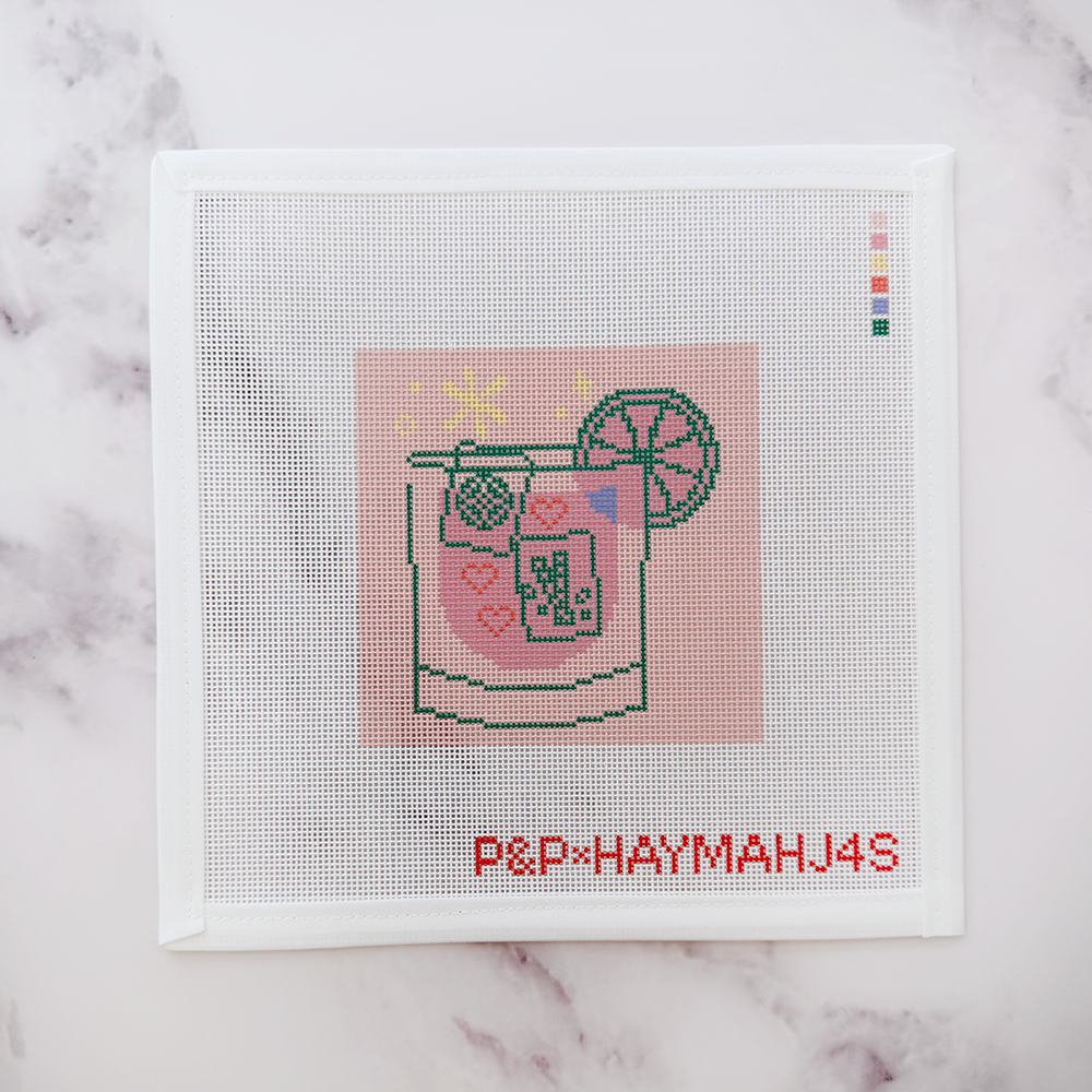 Pink Mahjong Cocktail Coaster