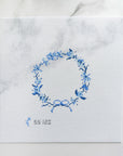 Blue Floral Wreath with Stitch Guide