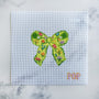 Green Floral Bow